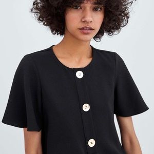 Zara gold button top blouse small